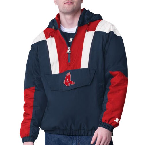 Navy Boston Red Sox Charger Half-Zip Pullover Jacket