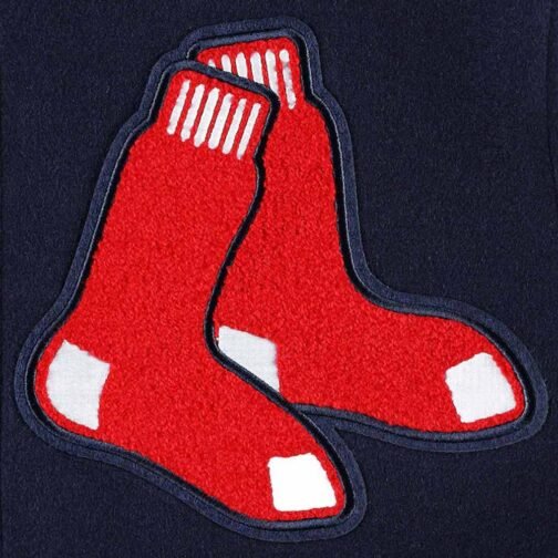 Varsity Boston Red Sox Mash Up Navy Blue and White Jacket - Image 8