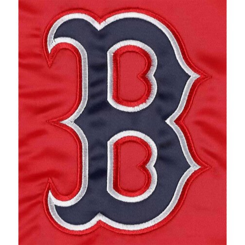 Starter Midfield Boston Red Sox Full-Snap Red Satin Varsity Jacket - Image 4
