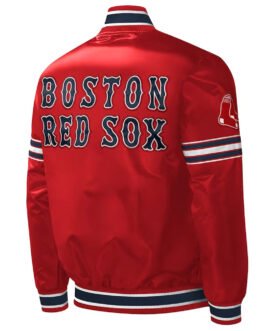 Starter Midfield Boston Red Sox Full-Snap Red Satin Varsity Jacket