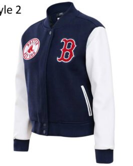 Boston Red Sox Blue and White Varsity Jacket