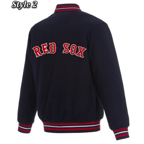 Varsity Boston Red Sox Navy Blue Wool Jacket - Image 4