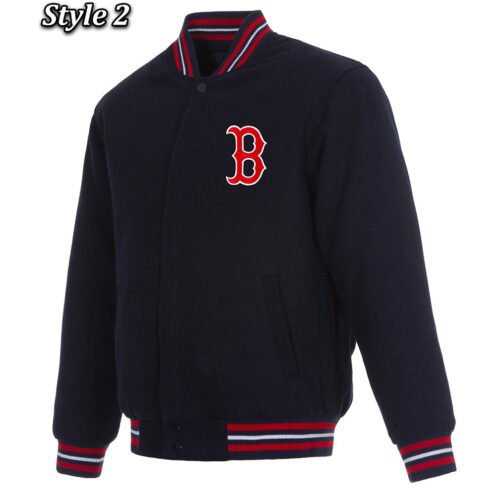 Varsity Boston Red Sox Navy Blue Wool Jacket - Image 2