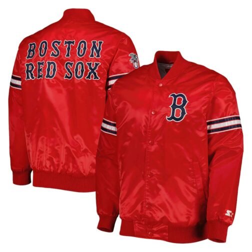 Boston Red Sox Pick & Roll Red Satin Jacket - Image 3