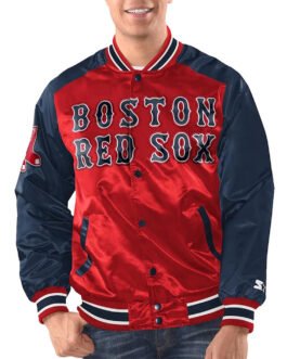 Red/Navy Boston Red Sox Renegade Varsity Satin Jacket