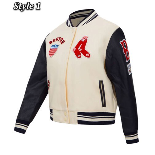 Retro Classic Rib Boston Red Sox Varsity Jacket - Image 5