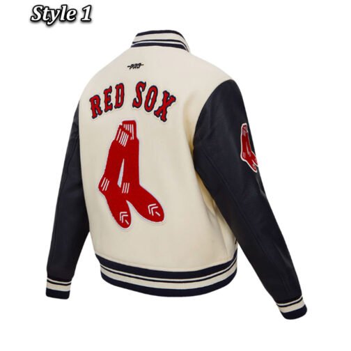 Retro Classic Rib Boston Red Sox Varsity Jacket - Image 7