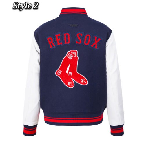 Retro Classic Rib Boston Red Sox Varsity Jacket - Image 4
