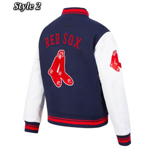 Retro Classic Rib Boston Red Sox Varsity Jacket - Image 8