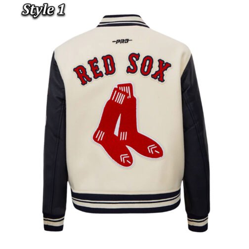 Retro Classic Rib Boston Red Sox Varsity Jacket - Image 3
