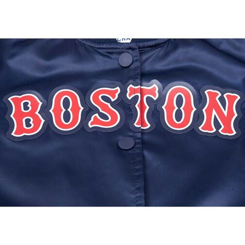 Navy Boston Red Sox Full-Snap Satin Jacket - Image 5