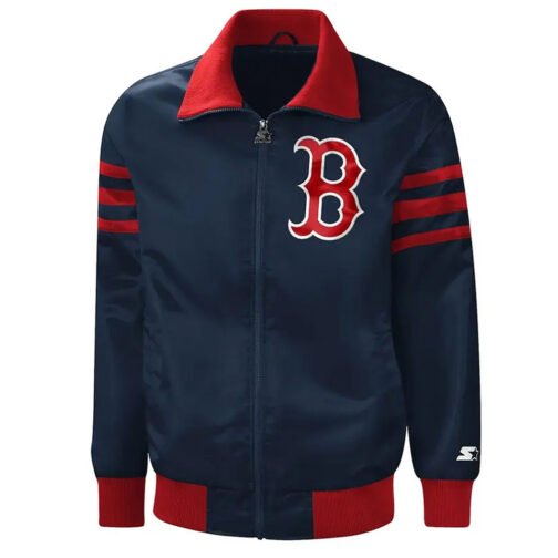 Navy The Captain II Boston Red Sox Satin Jacket