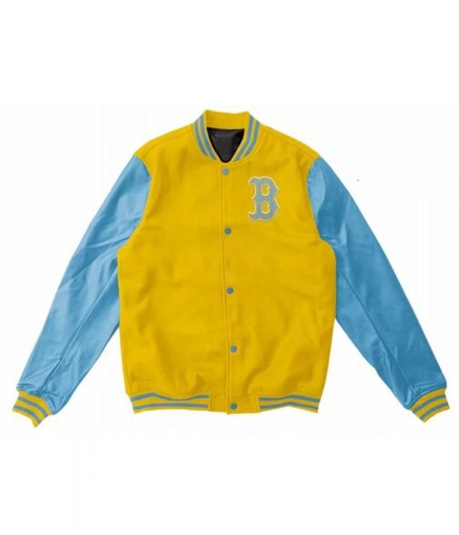 Letterman Boston Red Sox Blue and Yellow Jacket