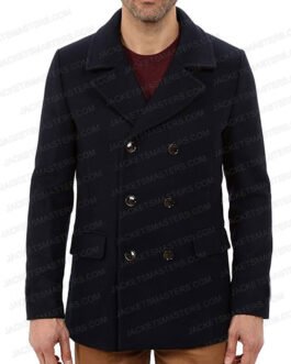 Bullet Train Brad Pitt Black Peacoat