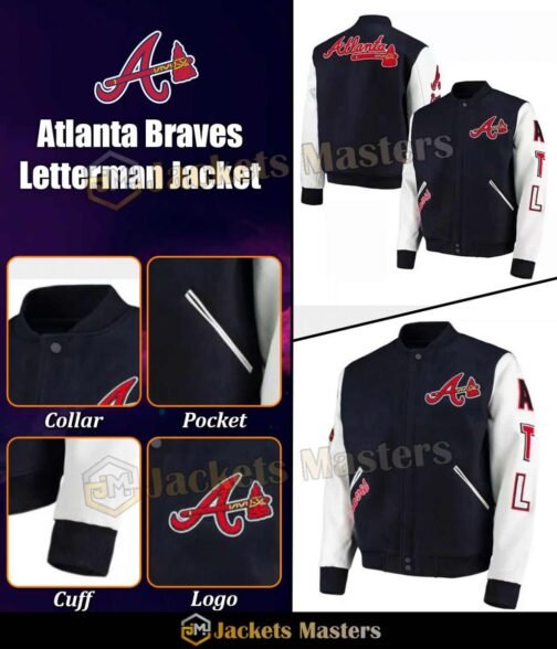 ATL Atlanta Braves Varsity Letterman Jacket - Image 8