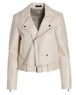 Reboot Judy Greer Off White Leather Jacket