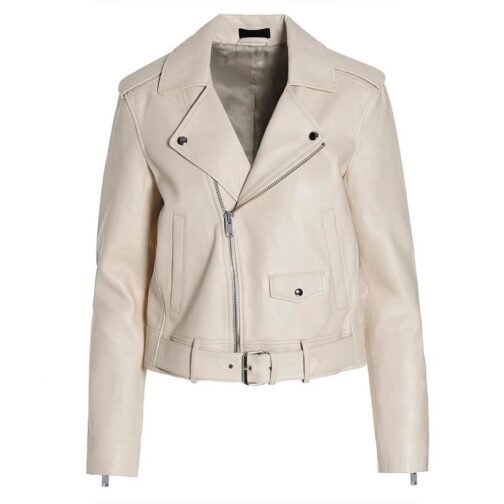 Reboot Judy Greer Off White Leather Jacket