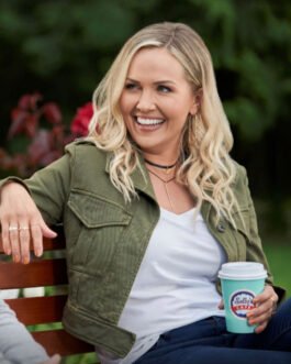 Emilie Ullerup Chesapeake Shores Cropped Green Cotton Jacket