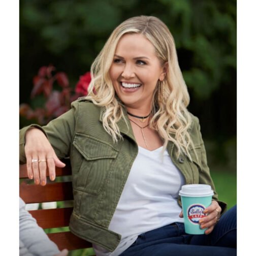 Emilie Ullerup Chesapeake Shores Cropped Green Cotton Jacket
