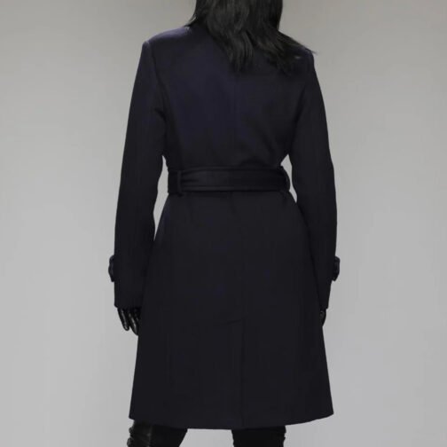 Women’s Stand Collar Brenna Red Wool Coat - Image 6
