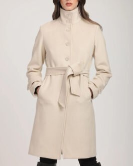 Women’s Stand Collar Brenna Red Wool Coat