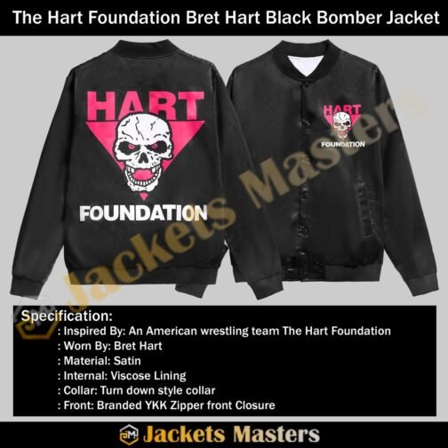 The Hart Foundation Bret Hart Bomber Jacket - Image 9