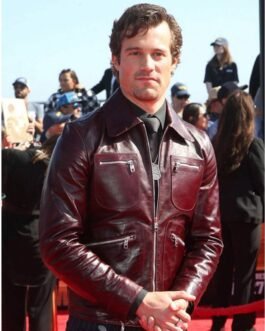 Jake Picking Top Gun Maverick Maroon Jacket
