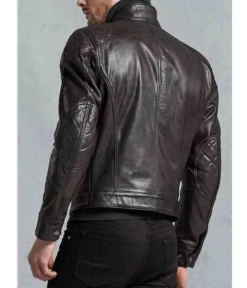 Brooklands Diamond Quilted Leather Biker Jacket - Image 5