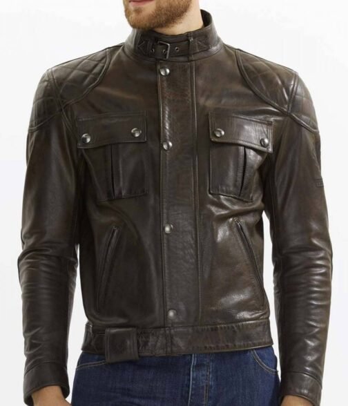 Brooklands Diamond Quilted Leather Biker Jacket