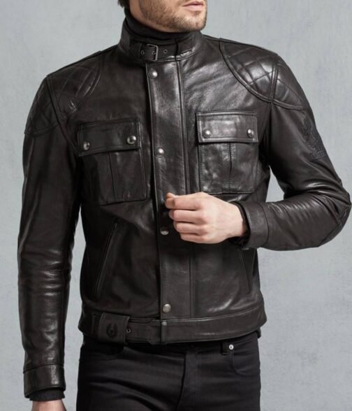 Brooklands Diamond Quilted Leather Biker Jacket - Image 2