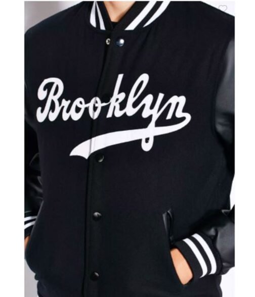 Brooklyn Dodgers Black Letterman Jacket - Image 6