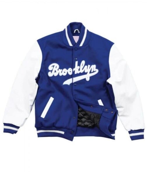 Varsity Brooklyn Dodgers Blue and White Jacket - Image 3