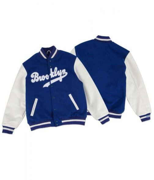 Varsity Brooklyn Dodgers Blue and White Jacket - Image 2
