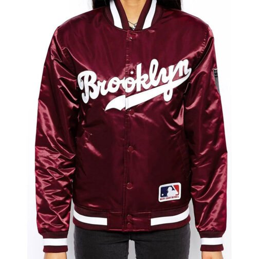 Brooklyn Dodgers Maroon Satin Jacket