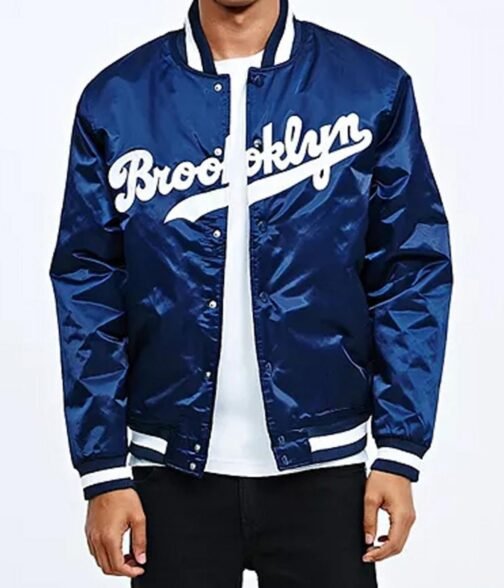Brooklyn Dodgers Bomber Satin Jacket - Image 7