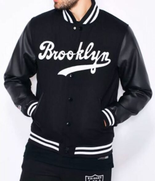 Brooklyn Dodgers Black Letterman Jacket