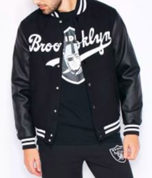 Brooklyn Dodgers Black Letterman Jacket - Image 5