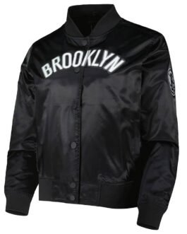 Brooklyn Nets Black Classics Satin Jacket