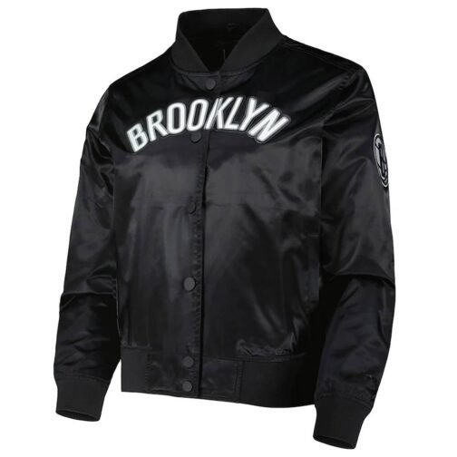 Brooklyn Nets Black Classics Satin Jacket