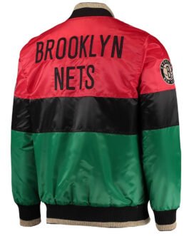 Brooklyn Nets Black History Month 75th Anniversary Satin Jacket