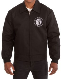 Workwear Brooklyn Nets Cotton Black Jacket