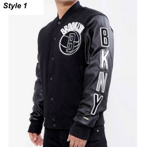 Brooklyn Nets Black Varsity Jacket - Image 9