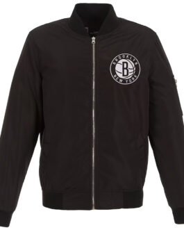 Brooklyn Nets Lightweight Nylon Bomber Jacket