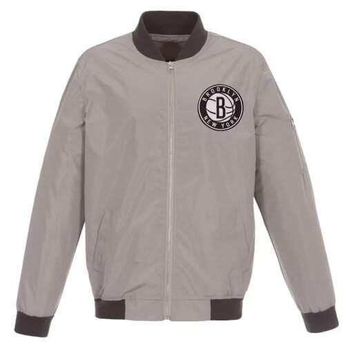 Brooklyn Nets Lightweight Nylon Bomber Jacket - Image 2