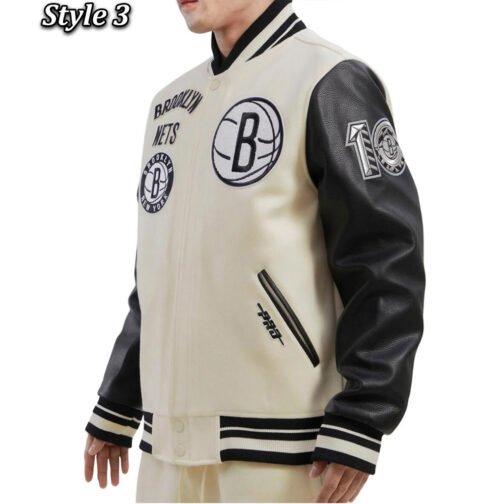 Mash Up Brooklyn Nets Black Varsity Jacket - Image 9