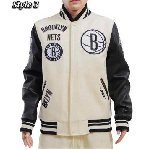 Mash Up Brooklyn Nets Black Varsity Jacket - Image 7