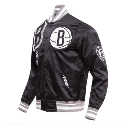 Brooklyn Nets Mashup Classic Rib Satin Jacket - Image 3