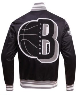Brooklyn Nets Mashup Classic Rib Satin Jacket