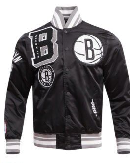 Brooklyn Nets Mashup Classic Rib Satin Jacket
