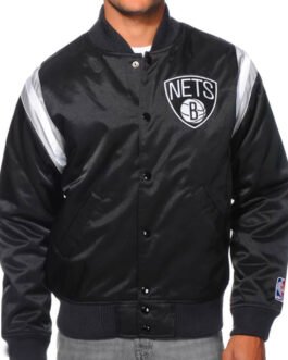 Brooklyn Nets Division Black Bomber Jacket